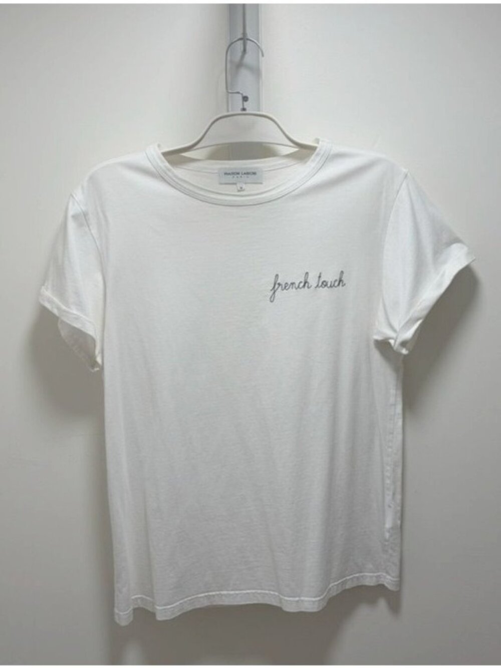 Maison Labiche Paris "French Touch" Embroidered T-Shirt – White – Men’s Medium